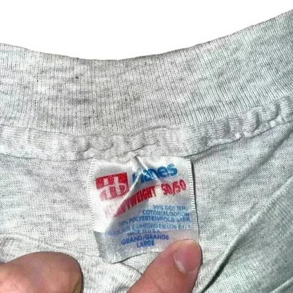 VTG 1980s Hanes Made in USA  Single Stitch Grand Manna Sea T-shirt Grey Large - Picture 3 of 6